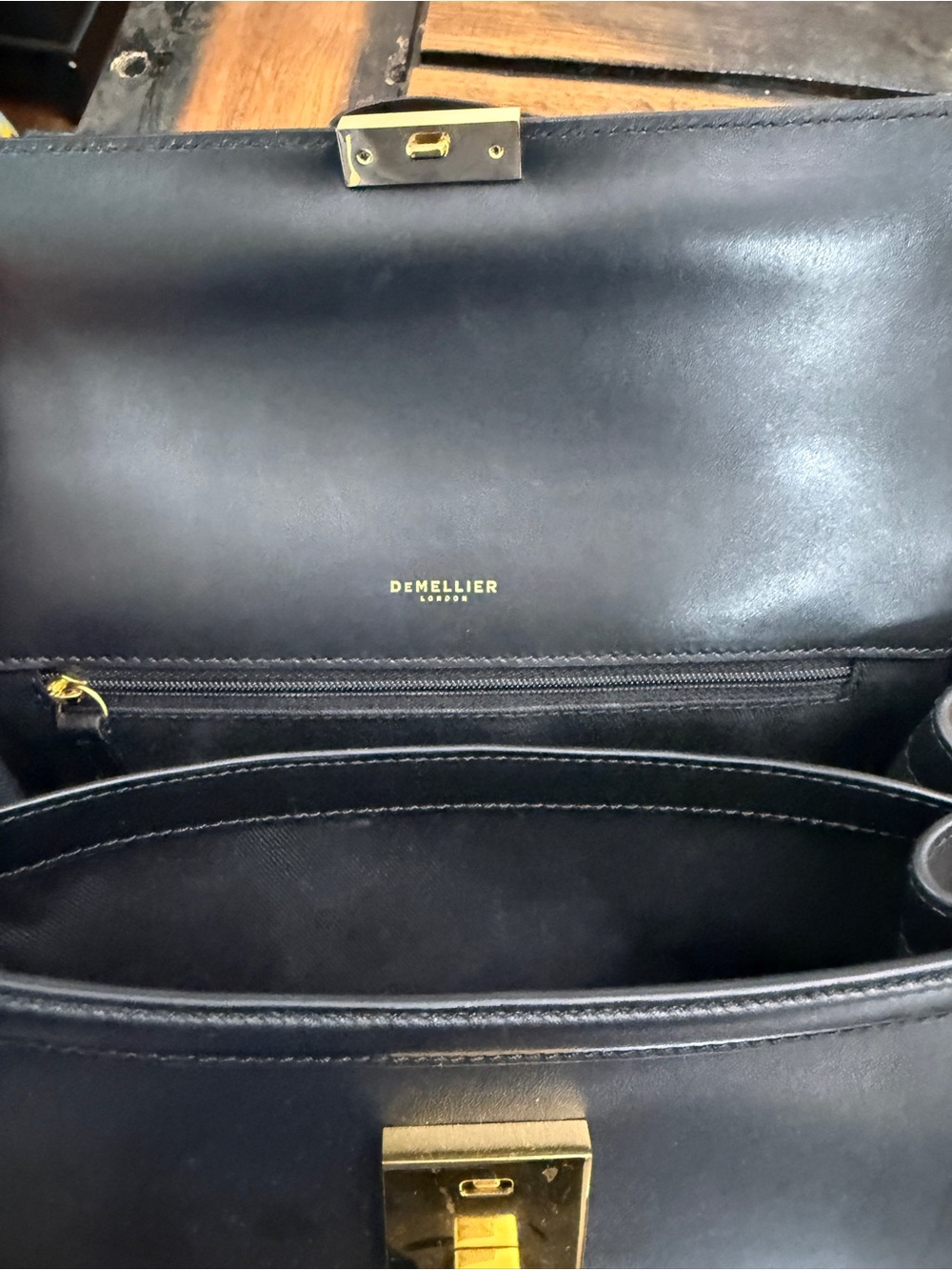 DeMellier Paris MIDI Black Satchel with Gold Hardware - Picture 12 of 14